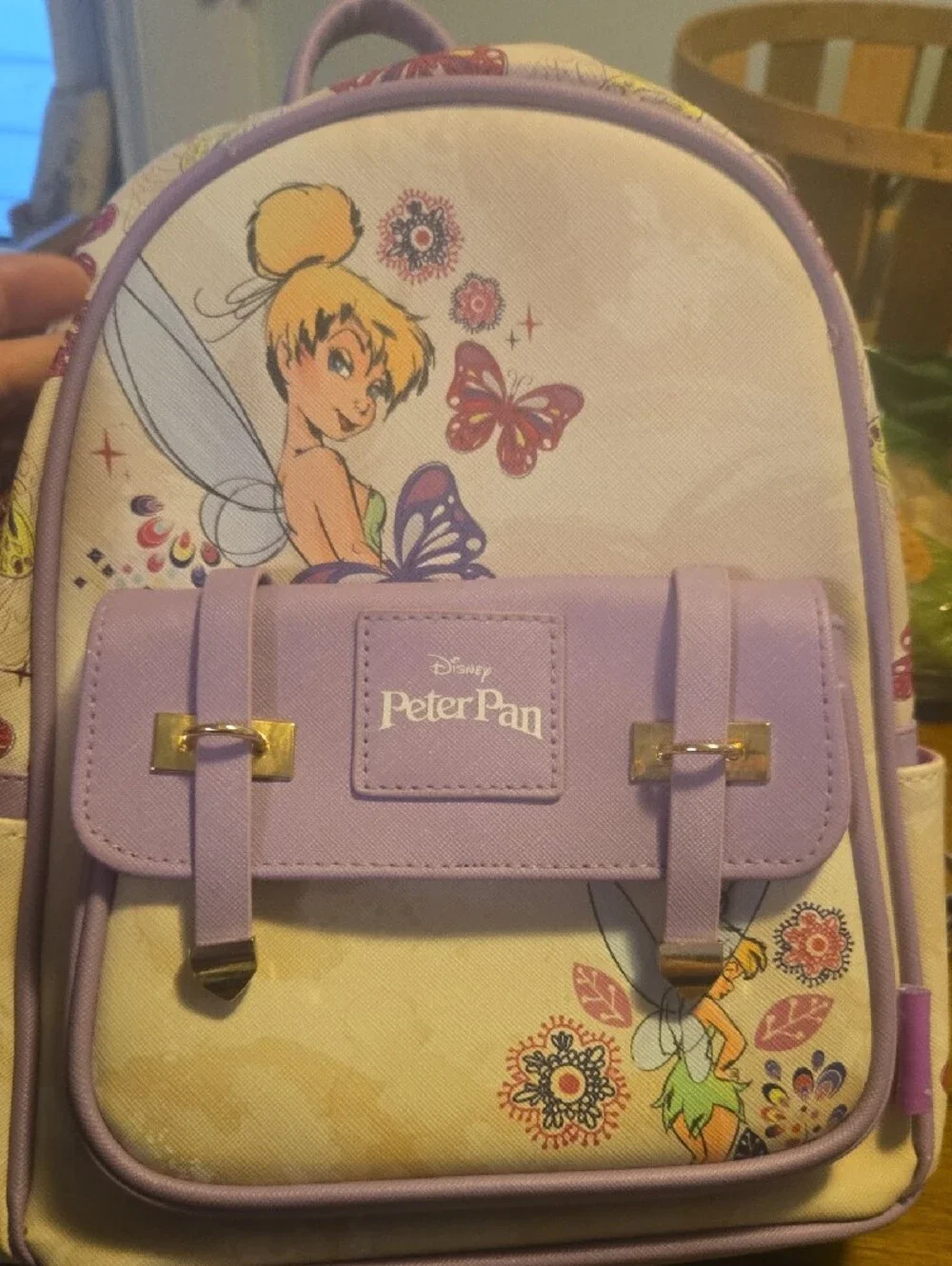 Disney Peter Pan Tinker Bell Kids Backpack - Purple & Cream